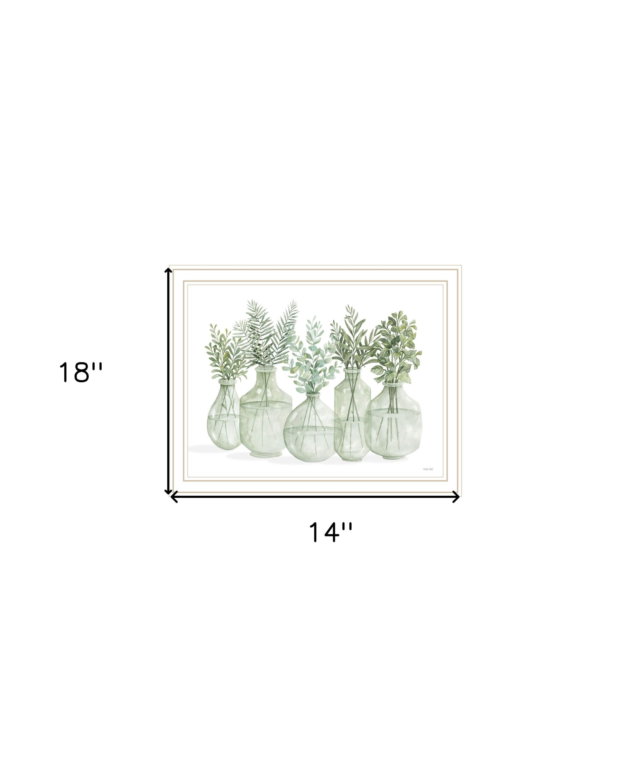 Simply Sage White Framed Print Wall Art