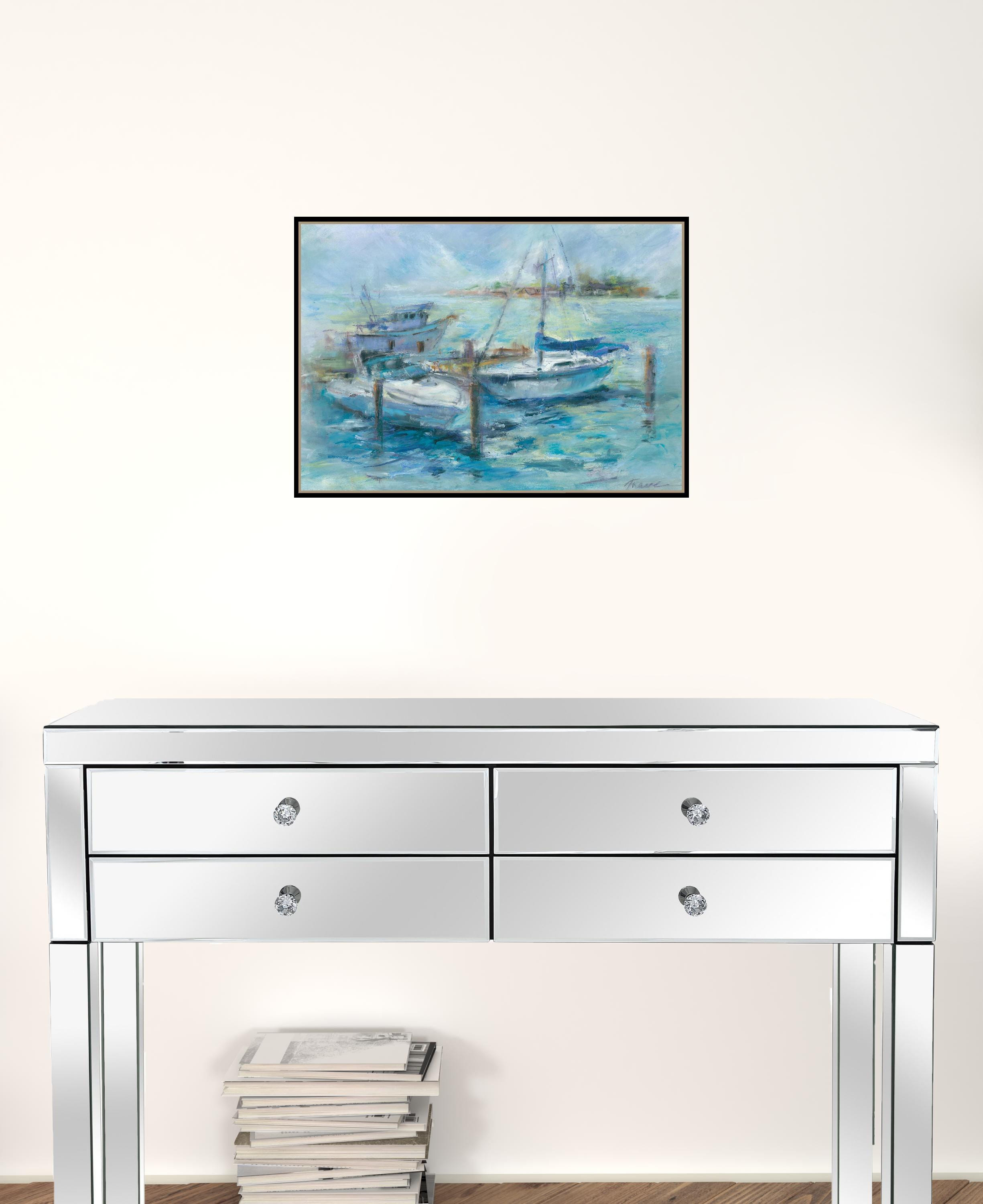 Dockside 1 Black Framed Print Wall Art