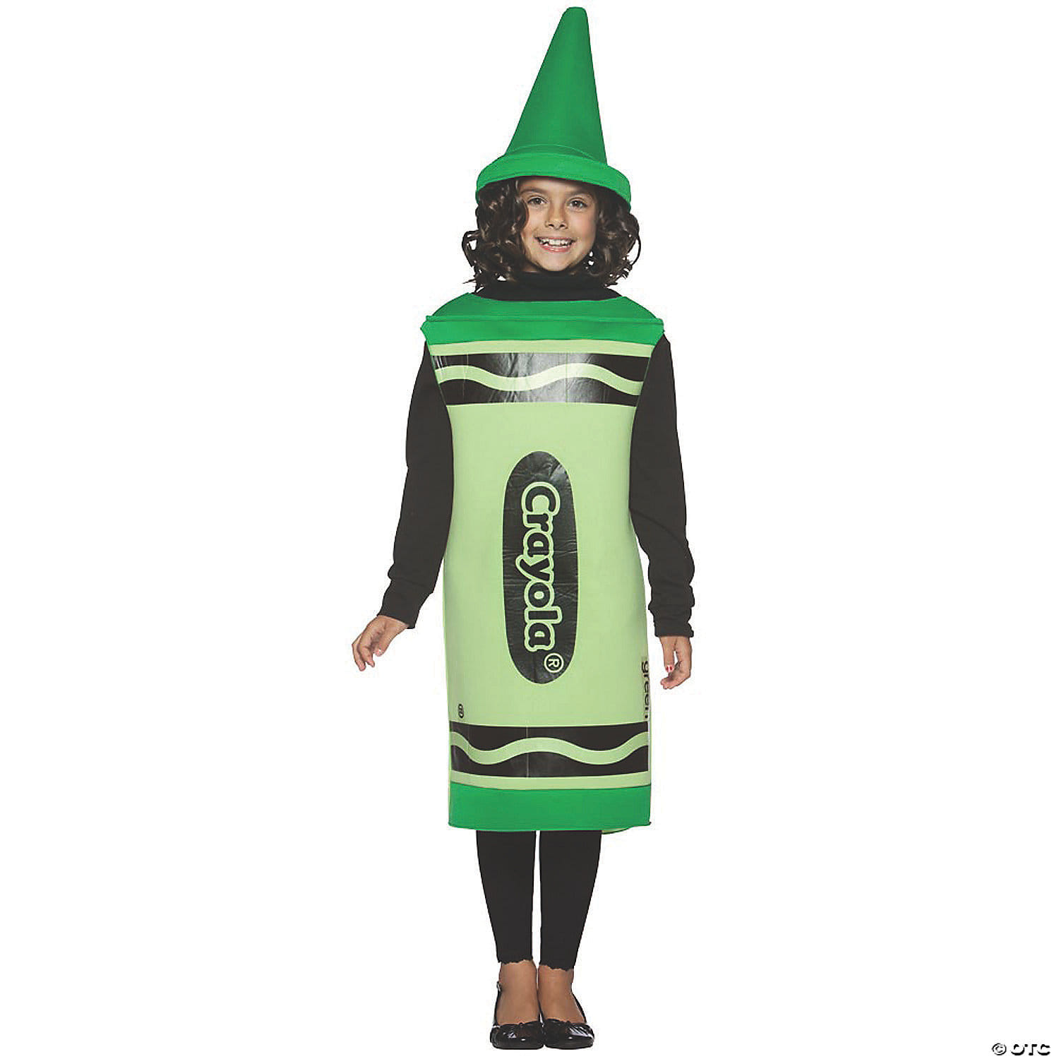 Kids Green Crayola Crayon Costume Medium