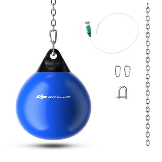 18 Inch 110 Pound Heavy Punching Water Aqua Bag with Adjustable Metal Chain-Blue - Color: Blue