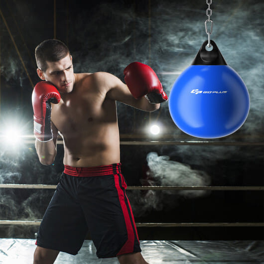 18 Inch 110 Pound Heavy Punching Water Aqua Bag with Adjustable Metal Chain-Blue - Color: Blue