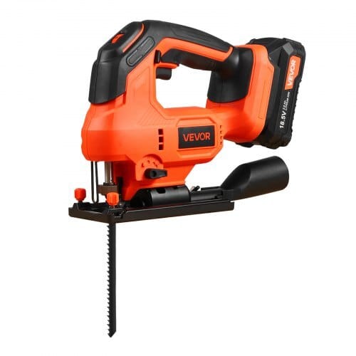 Cordless Jig Saw, 20 V, 3000 SPM Blade Speed, Cordless Jigsaw with Battery and Charger, LED Light, 6 Variable Speed, 0- 45?° Bevel Cuts, with 6 pcs Blades, 4 Orbital Settings, for Wood, Metal