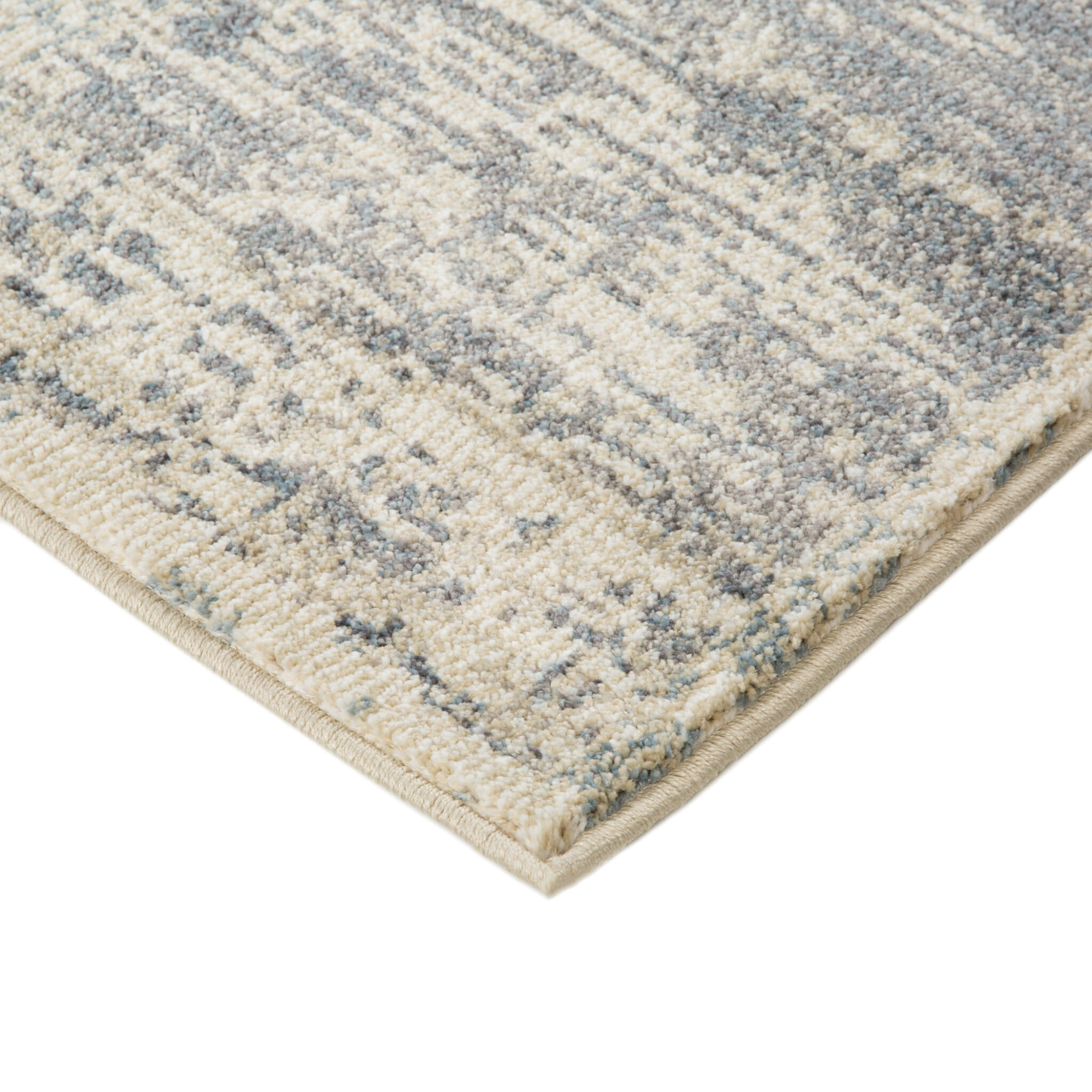 6' X 9' Gray and Light Blue Geometric Power Loom Area Rug