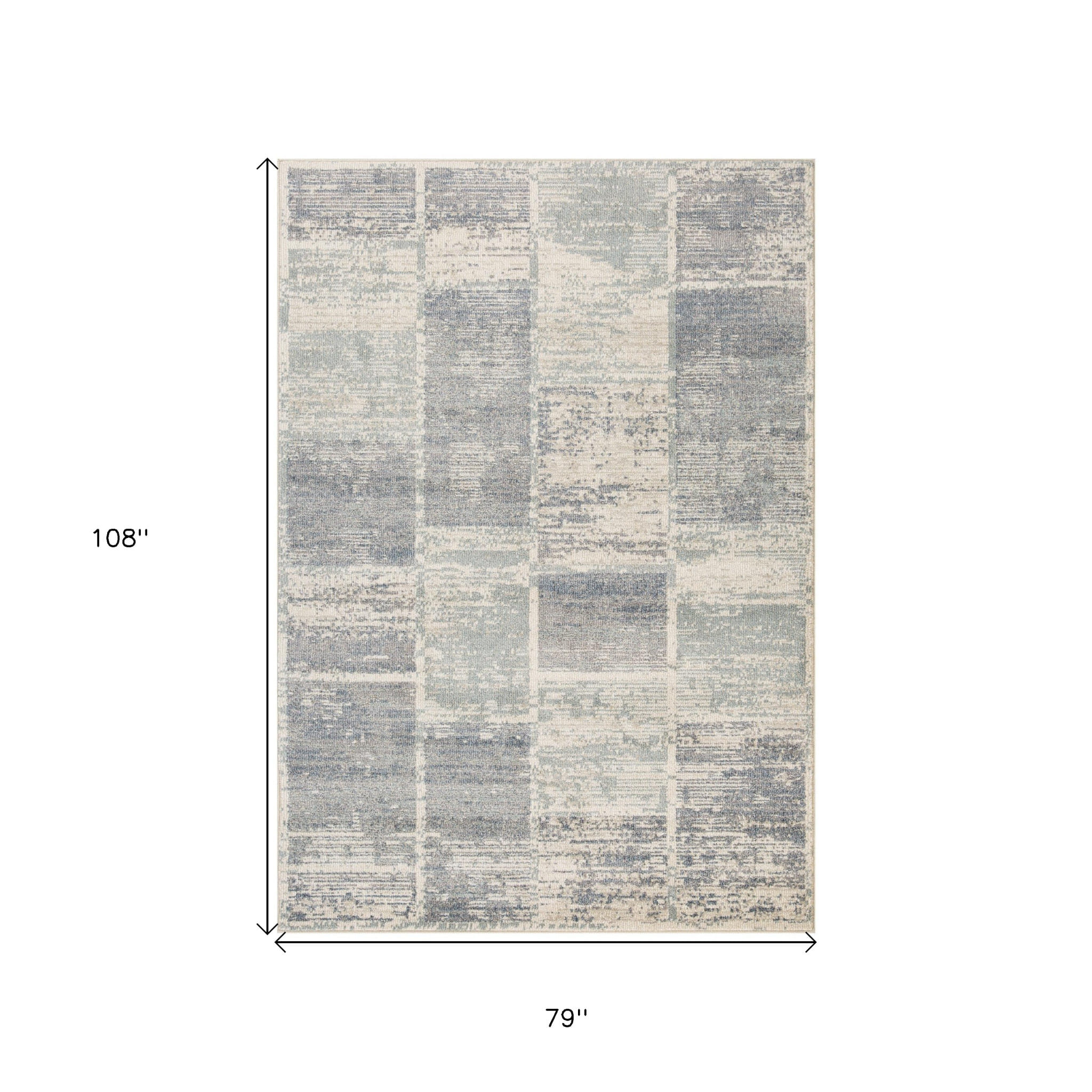 6' X 9' Gray and Light Blue Geometric Power Loom Area Rug