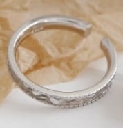 Simple Irregular Folding 925 Sterling Silver Adjustable Ring
