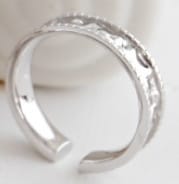 Simple Irregular Folding 925 Sterling Silver Adjustable Ring