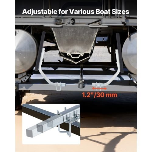 Boat Trailer Guides, 1.2 in Adjustable Width Trailers Guide, 2PCS High-Hardness Steel Trailer Guide-Ons with Thick Support Pads, Fits L-Beam, Box or C-Channel Bunk-Style Pontoon Trailers