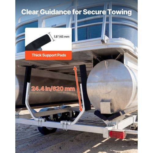 Boat Trailer Guides, 1.2 in Adjustable Width Trailers Guide, 2PCS High-Hardness Steel Trailer Guide-Ons with Thick Support Pads, Fits L-Beam, Box or C-Channel Bunk-Style Pontoon Trailers