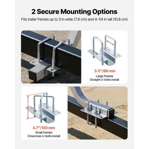 Boat Trailer Guides, 1.2 in Adjustable Width Trailers Guide, 2PCS High-Hardness Steel Trailer Guide-Ons with Thick Support Pads, Fits L-Beam, Box or C-Channel Bunk-Style Pontoon Trailers