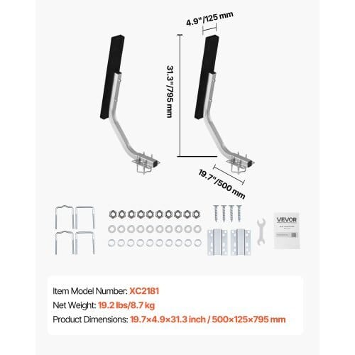 Boat Trailer Guides, 1.2 in Adjustable Width Trailers Guide, 2PCS High-Hardness Steel Trailer Guide-Ons with Thick Support Pads, Fits L-Beam, Box or C-Channel Bunk-Style Pontoon Trailers