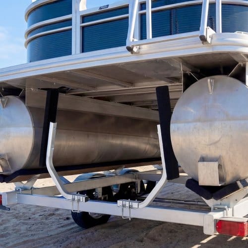 Boat Trailer Guides, 1.2 in Adjustable Width Trailers Guide, 2PCS High-Hardness Steel Trailer Guide-Ons with Thick Support Pads, Fits L-Beam, Box or C-Channel Bunk-Style Pontoon Trailers