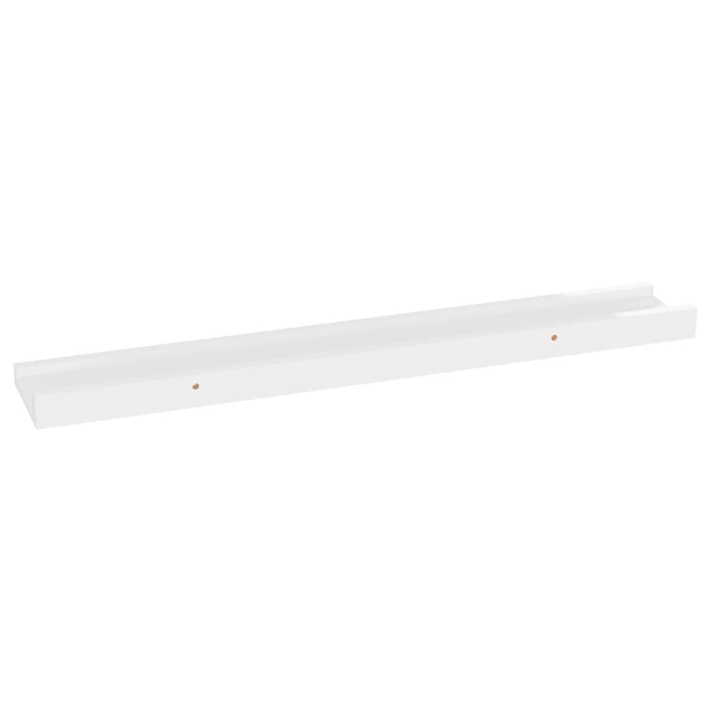 Wall Shelves 2 pcs High Gloss White 23.6"x3.5"x1.2"