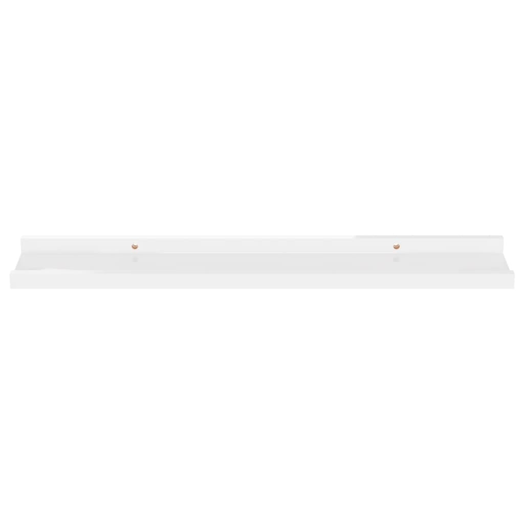 Wall Shelves 2 pcs High Gloss White 23.6"x3.5"x1.2"