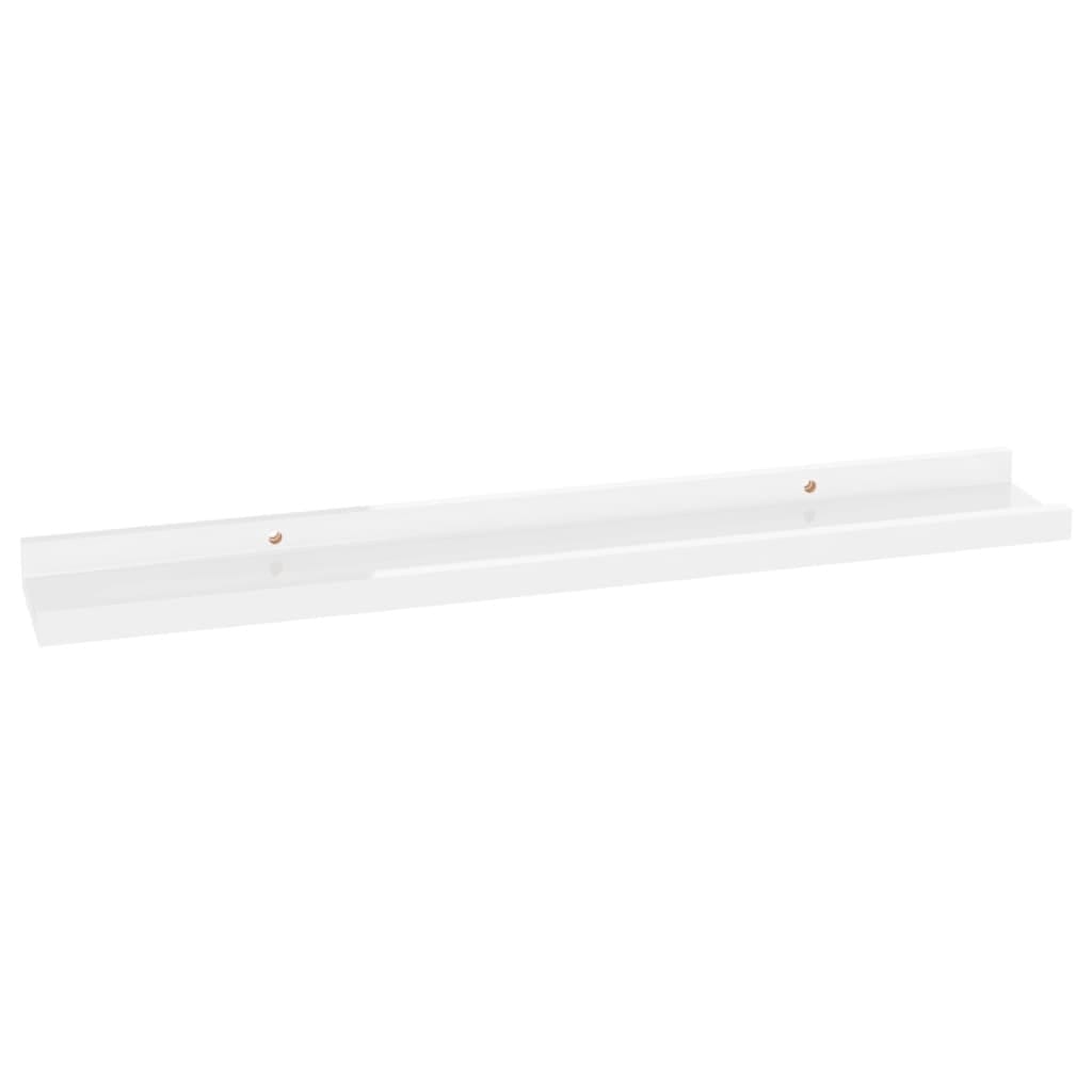 Wall Shelves 2 pcs High Gloss White 23.6"x3.5"x1.2"