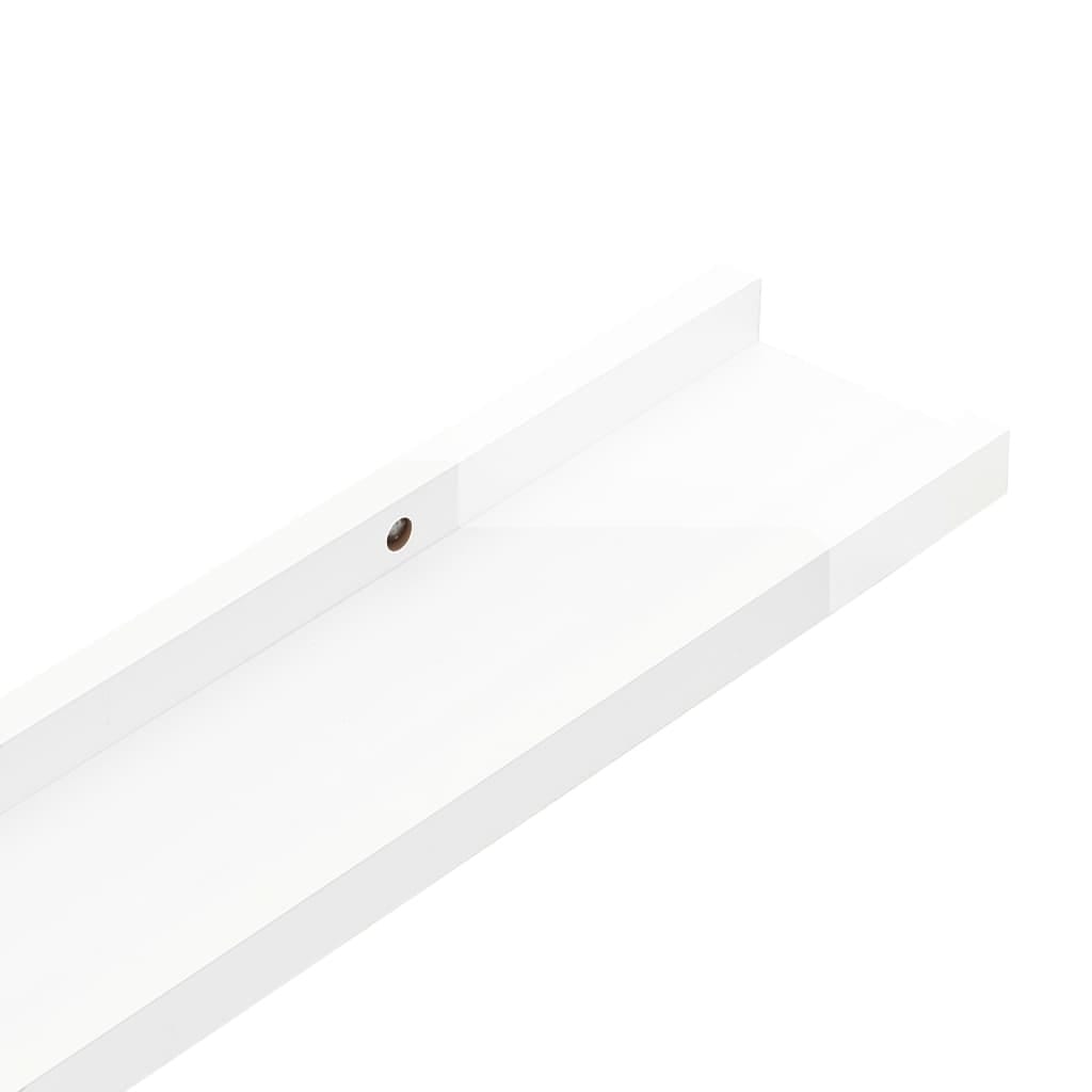 Wall Shelves 2 pcs High Gloss White 23.6"x3.5"x1.2"
