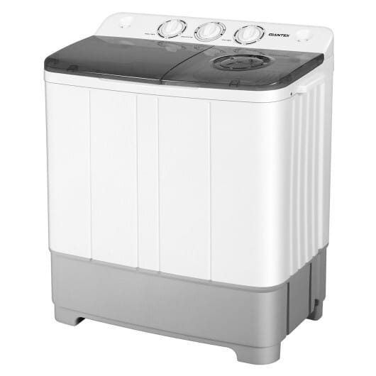 Costway 2-in-1 Portable 22lbs Capacity Washing Machine with Timer Control-Gray