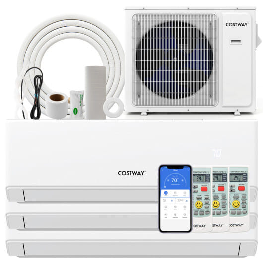 UltrEco Series 24000 BTU 3 Zone 23 SEER2 Mini Split Air Conditioner Wifi Enabled with Heat Pump-7K + 7K + 12K - Color: White - Size: 7K + 7K + 12K