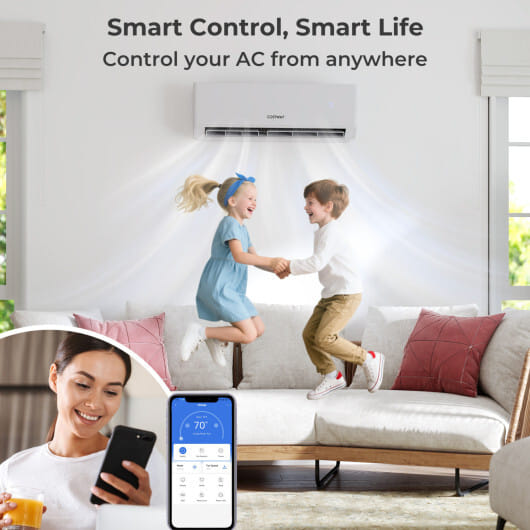 UltrEco Series 24000 BTU 3 Zone 23 SEER2 Mini Split Air Conditioner Wifi Enabled with Heat Pump-7K + 7K + 12K - Color: White - Size: 7K + 7K + 12K