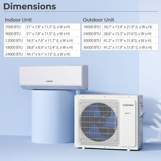 UltrEco Series 24000 BTU 3 Zone 23 SEER2 Mini Split Air Conditioner Wifi Enabled with Heat Pump-7K + 7K + 12K - Color: White - Size: 7K + 7K + 12K