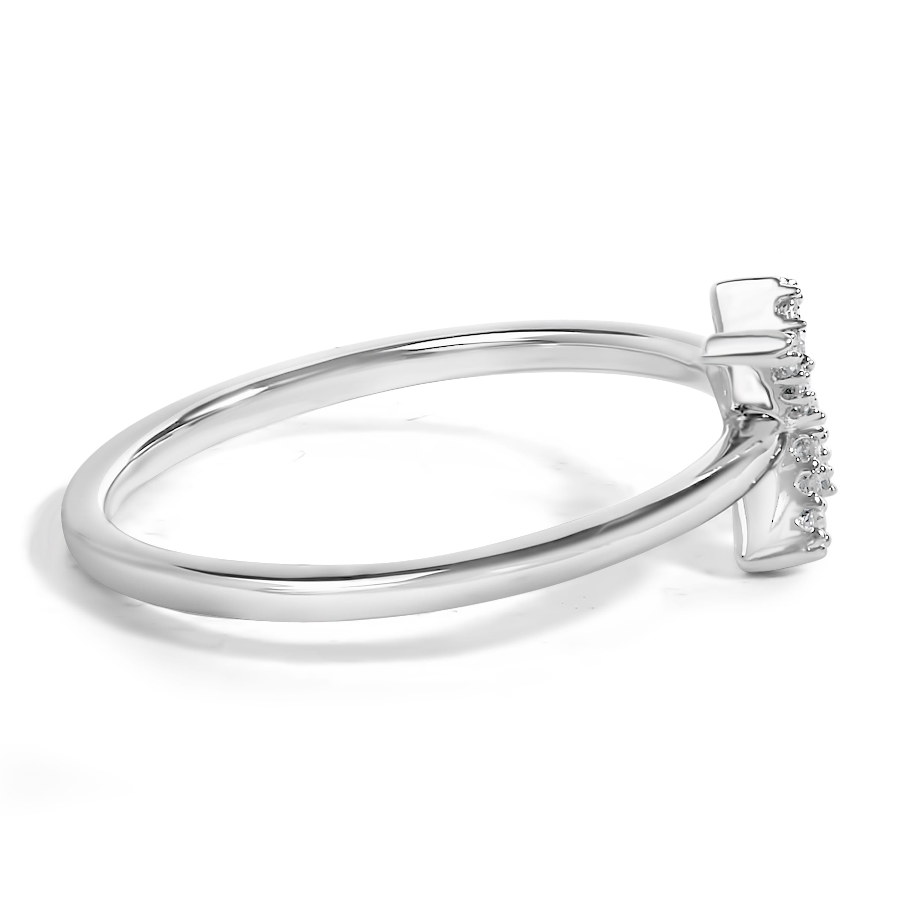 10K White Gold Diamond Accent Initial "X" Ring