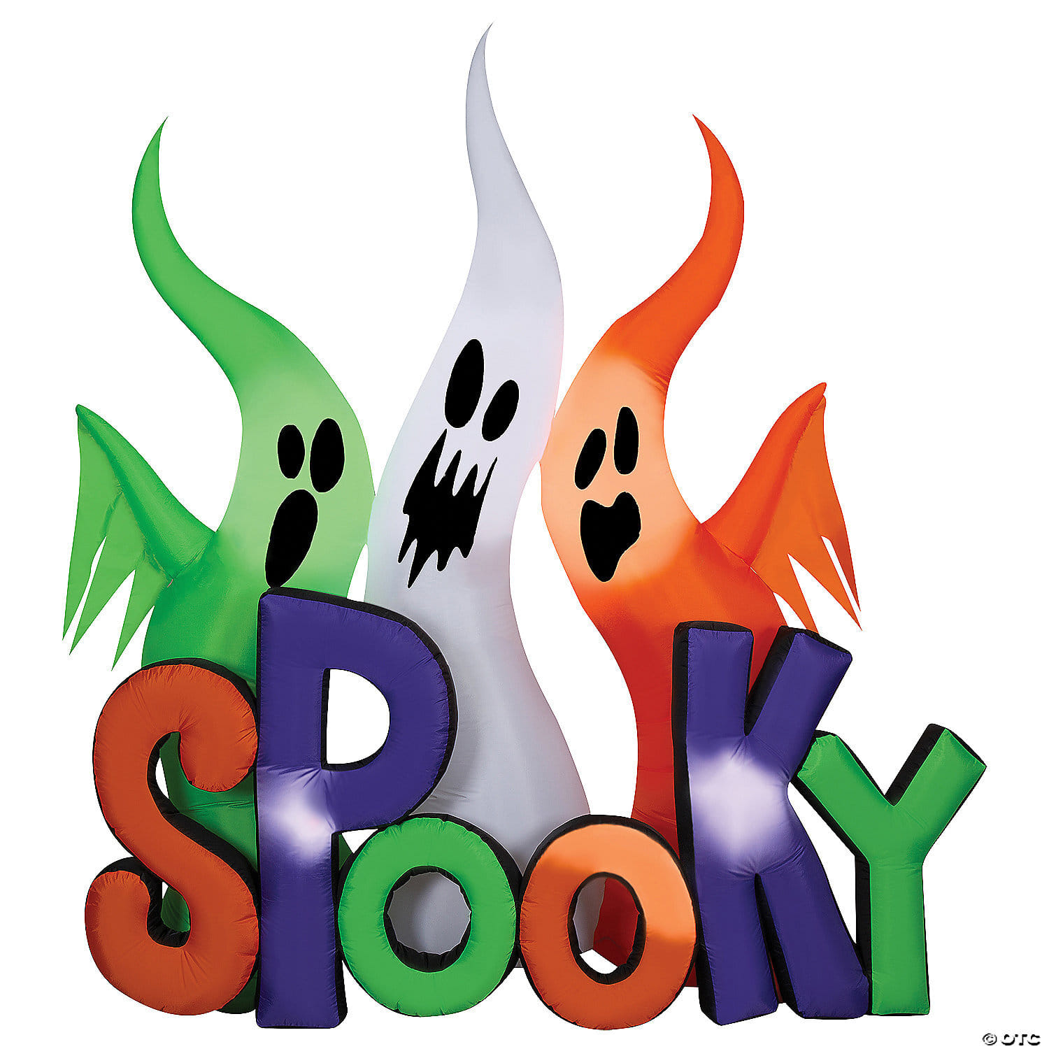 96inch Airblown Inflatable Ghosts with Spooky Sign Halloween Yard Decoration