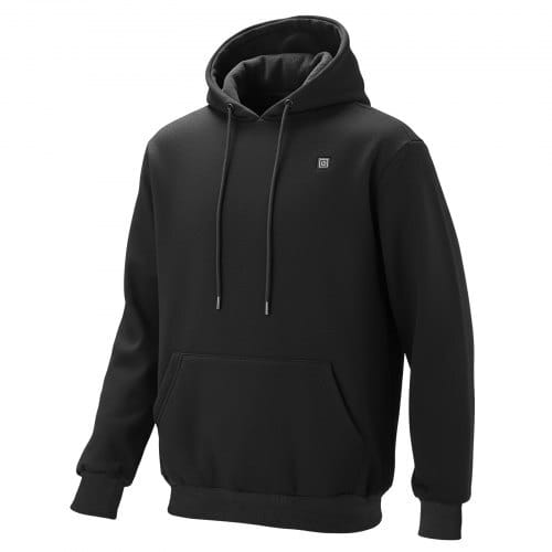Heated Sweatshirt Hoodie for Men Women, Heated Jacket Unisex with 7.4V 16000mAh Rechargeable Power Bank Pack, 5 Heating Zones, 3 Temp Levels, 4-8H Warmth, for Winter Outdoor Camping, Black, XXL Size