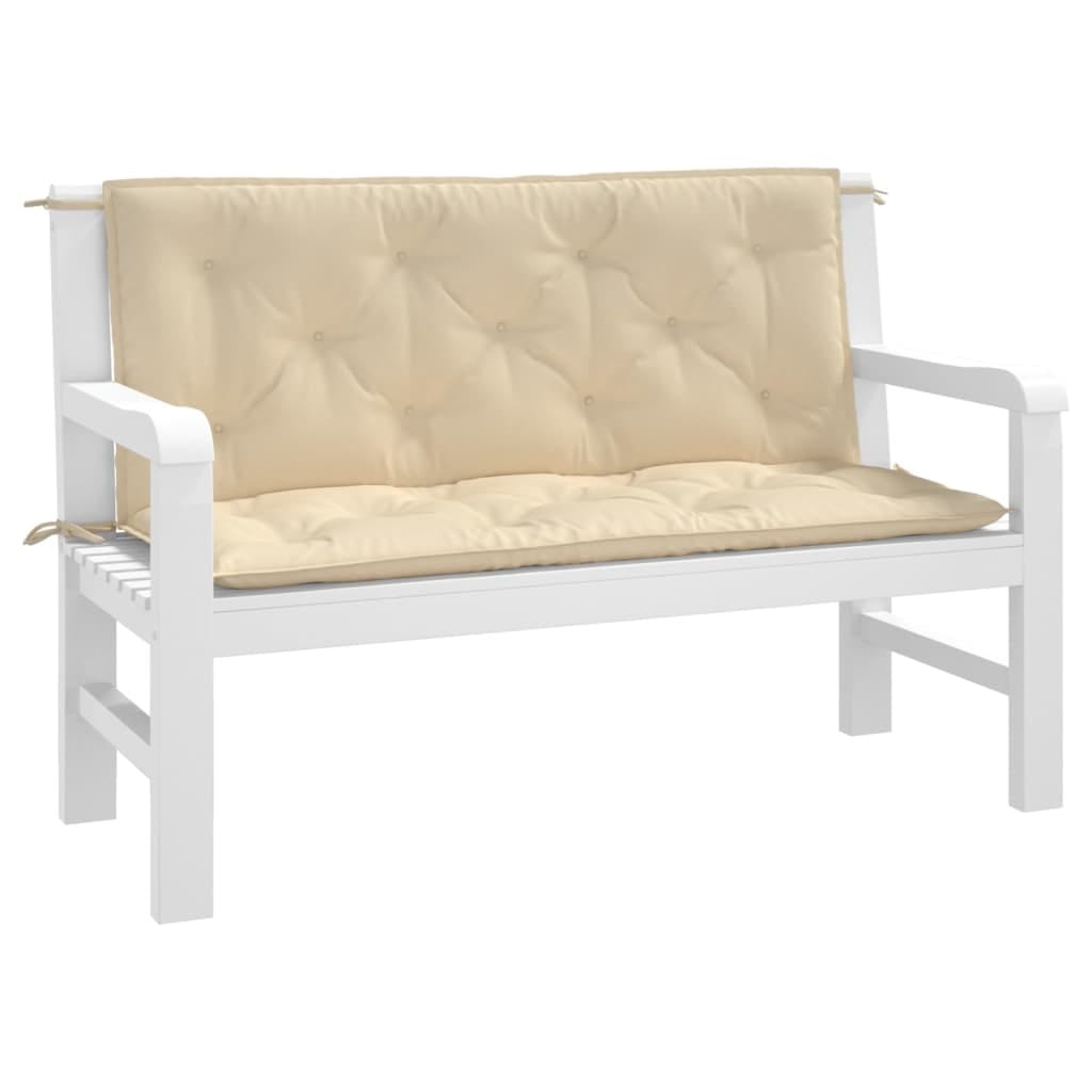 Garden Bench Cushion Beige 47.2"x(19.7"+19.7")x2.8" Oxford Fabric