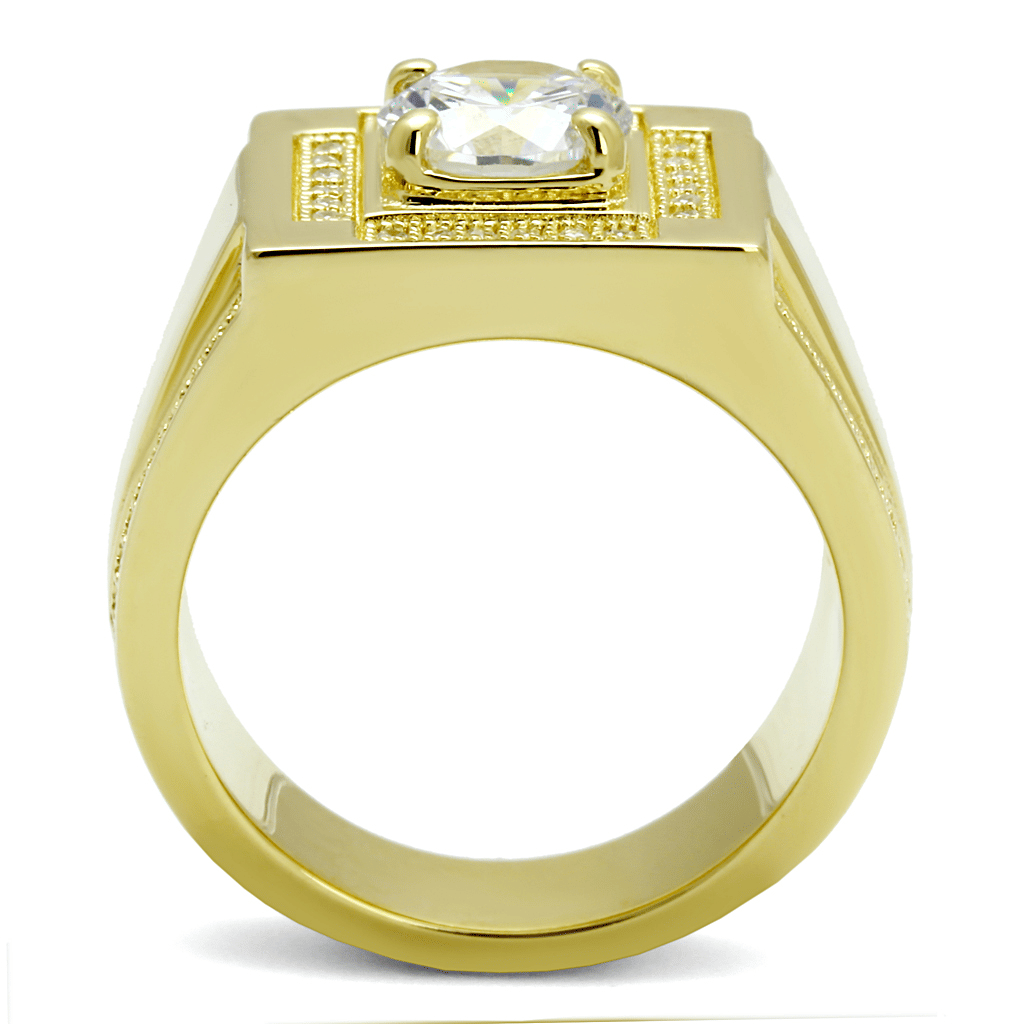 TS552 - Gold 925 Sterling Silver Ring with AAA Grade CZ  in Clear