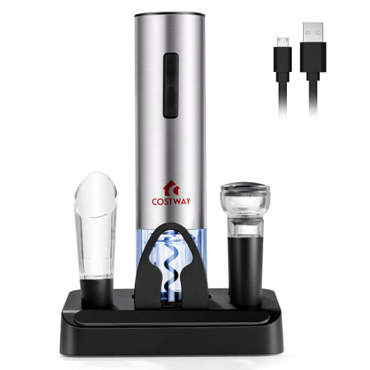 6-in-1 Electric Wine Bottle Opener Set with Foil Cutter for Kitchen