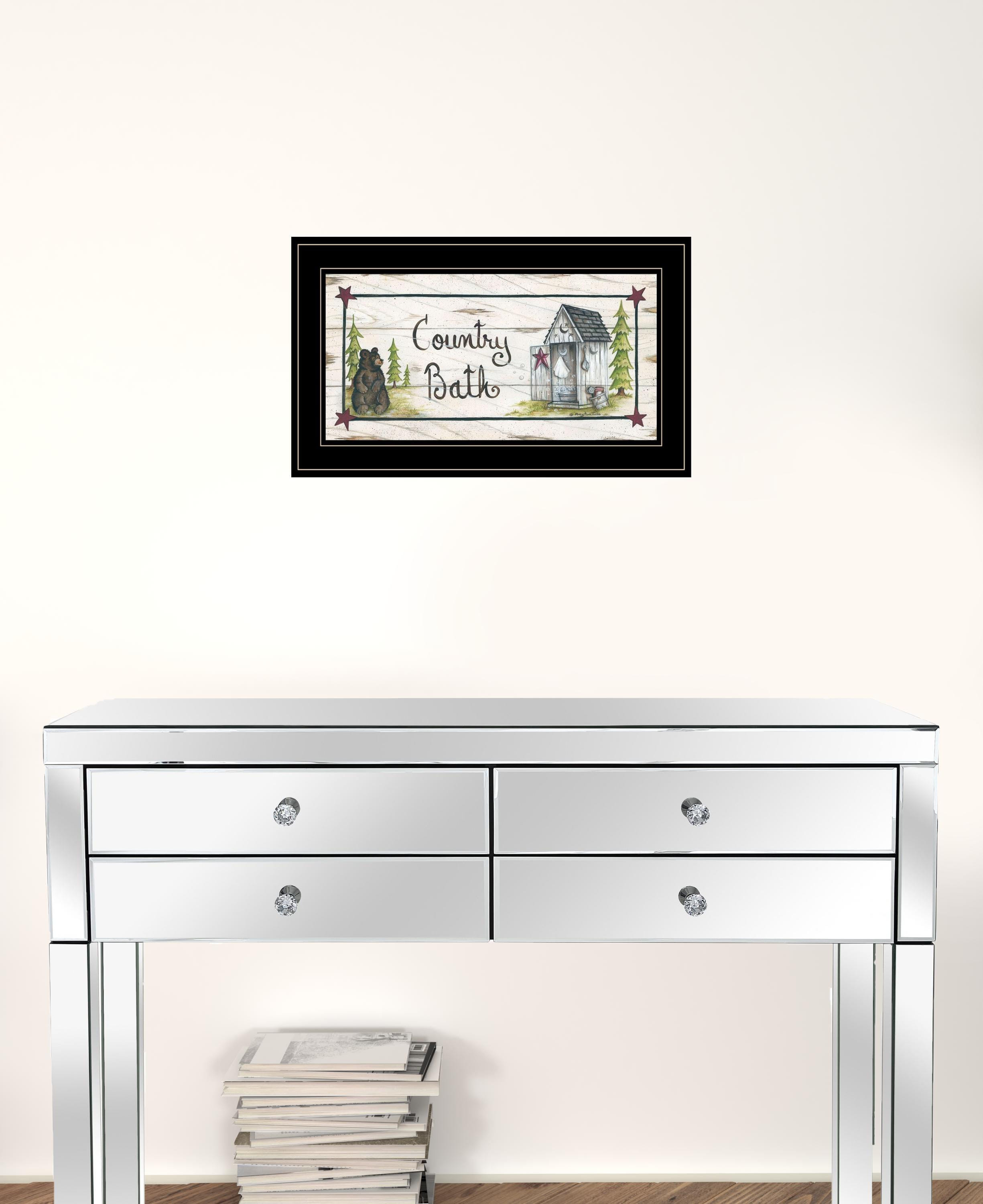 Set Of Two Nature Calls 2 Black Framed Print Bathroom Wall Art