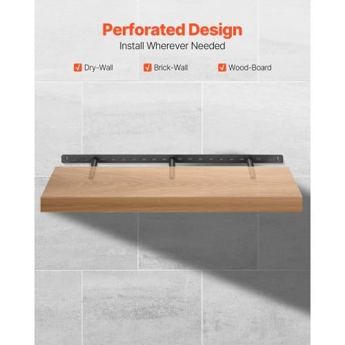 Floating Shelf Bracket 1 Pack, 190 lbs/86 kg Weight Capacity, 34x6.2x1.5 inch / 863.6x157.4x38.1 mm, Heavy Duty Hidden Shelf Brackets Support, Wall Mounting Invisible Floating Shelves Bracket