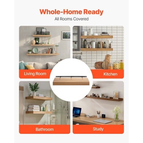 Floating Shelf Bracket 1 Pack, 190 lbs/86 kg Weight Capacity, 34x6.2x1.5 inch / 863.6x157.4x38.1 mm, Heavy Duty Hidden Shelf Brackets Support, Wall Mounting Invisible Floating Shelves Bracket