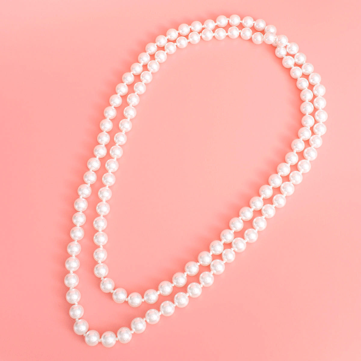 Necklace White Glass 12mm Pearls for Women