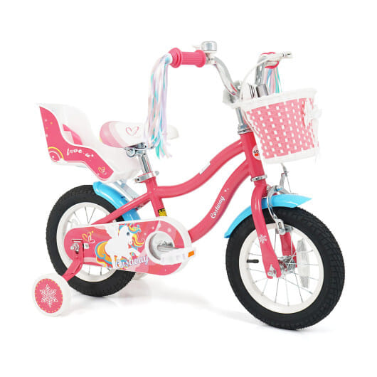 12/14/16/18 Inch Girls Bike for 3-8 Years Old Kids Bike with Doll Seat-12 inches - Color: Pink - Size: 12 inches