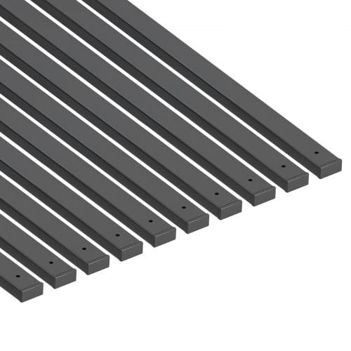 61 Pack Deck Balusters, 36 in Galvanized Steel Railing Spindles, Hollow Rectangle Metal Decking Stair Balusters with Pre-Drilled Hole, End Caps, Screws, for Deck, Porch & Stair Railing, Black
