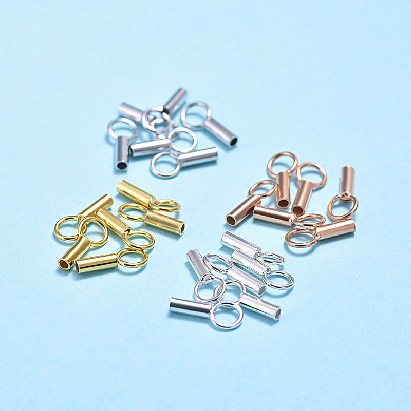 Fashion Tube Loop 925 Sterling Silver DIY Crimps