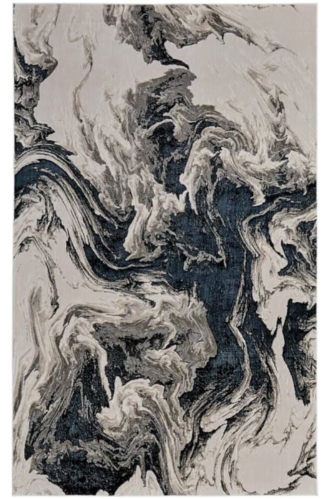13' X 20' Ivory Black and Taupe Abstract Power Loom Area Rug
