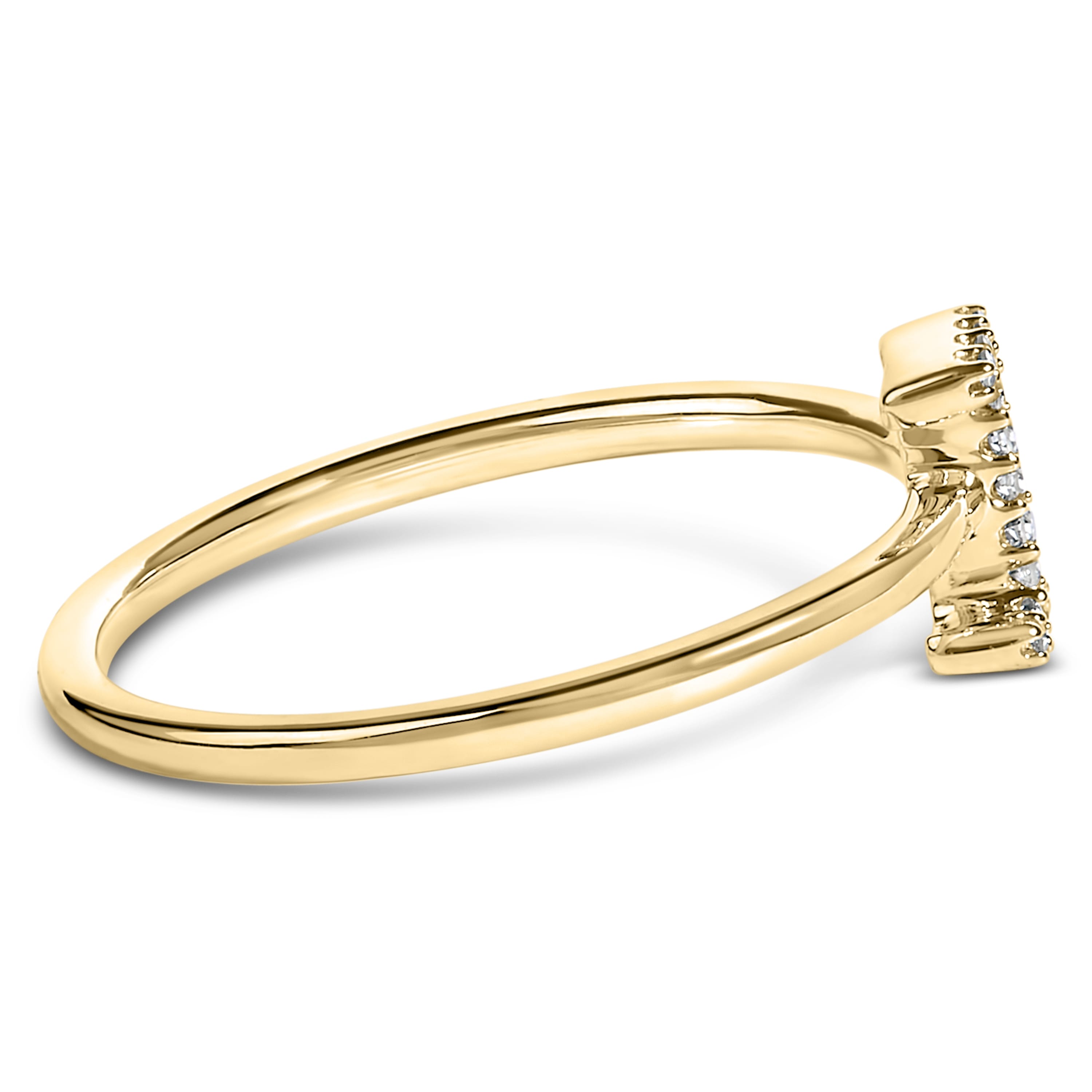 10K Yellow Gold Diamond Accent Initial "I" Ring
