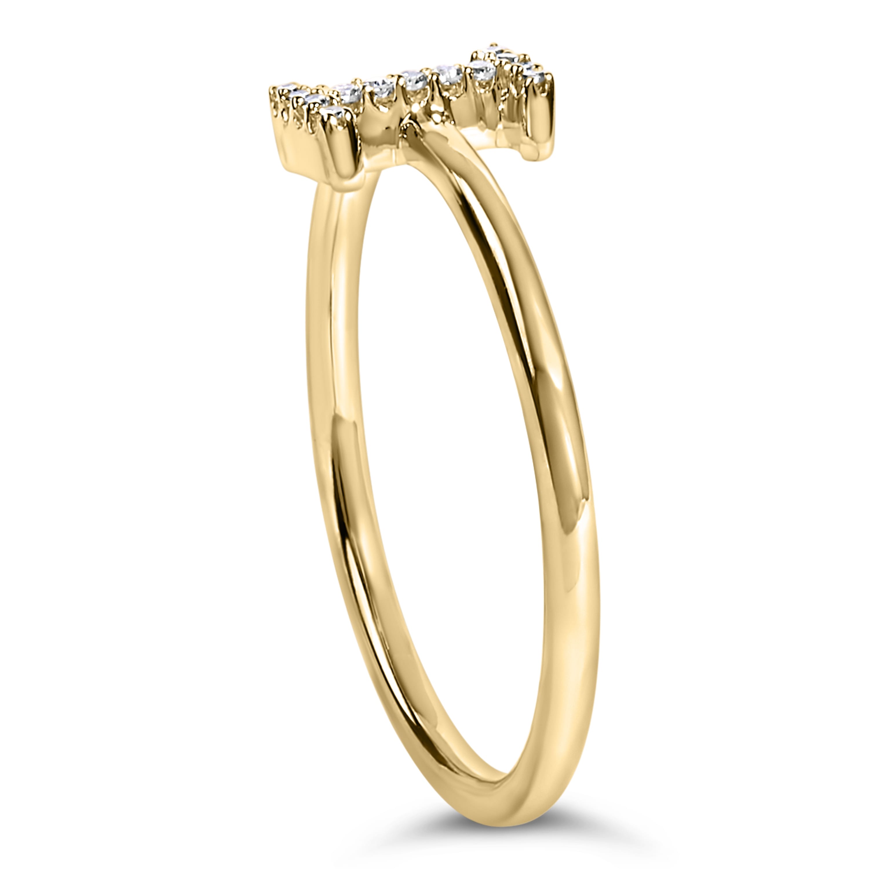 10K Yellow Gold Diamond Accent Initial "I" Ring