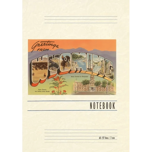 Vintage Lined Notebook Greetings from Wyoming - Paperback