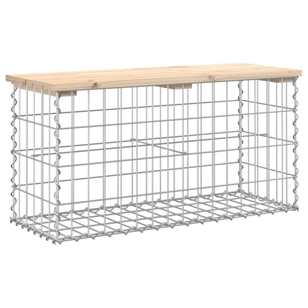 Patio Bench Gabion Design 32.7"x12.4"x16.5" Solid Wood Pine