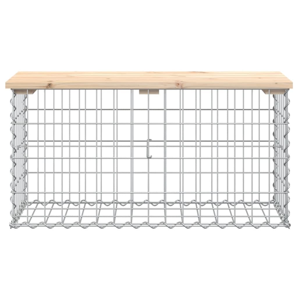 Patio Bench Gabion Design 32.7"x12.4"x16.5" Solid Wood Pine