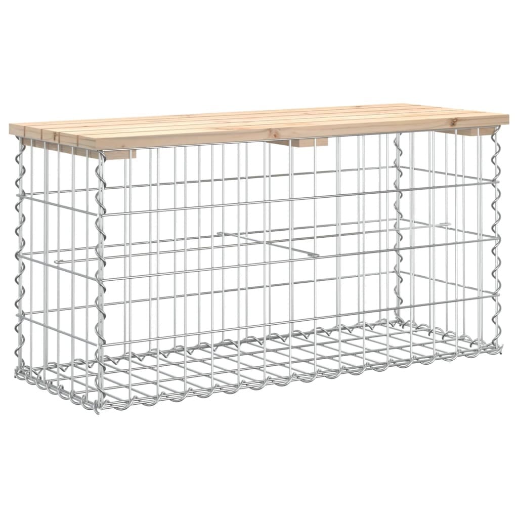 Patio Bench Gabion Design 32.7"x12.4"x16.5" Solid Wood Pine