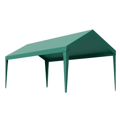 Carport Replacement Canopy, 10 x 20 ft Potable Garage Tent Top Tarp, UV-Resistant & Waterproof Car Shelter Tarp, Heavy Duty Car Port Cover with Ball Buggees, Dark Green, Frame Not Included