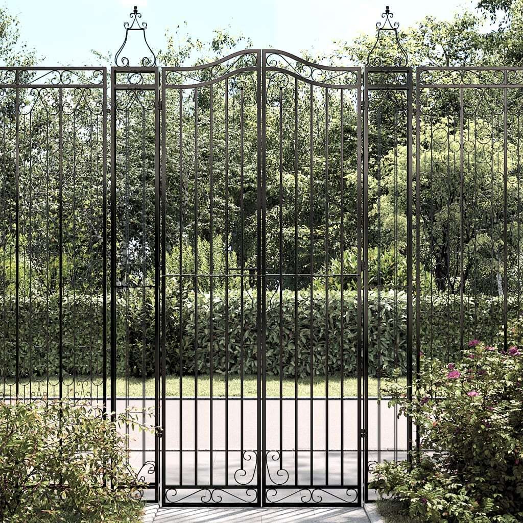 Garden Gate Black 47.6"x3.1"x78.7" Wrought Iron
