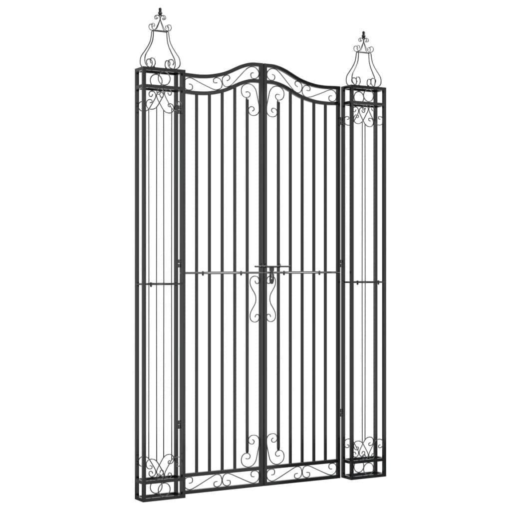 Garden Gate Black 47.6"x3.1"x78.7" Wrought Iron