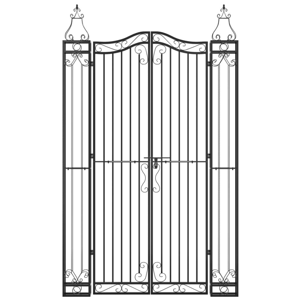 Garden Gate Black 47.6"x3.1"x78.7" Wrought Iron