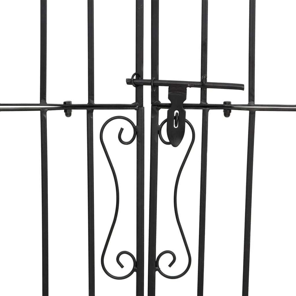 Garden Gate Black 47.6"x3.1"x78.7" Wrought Iron