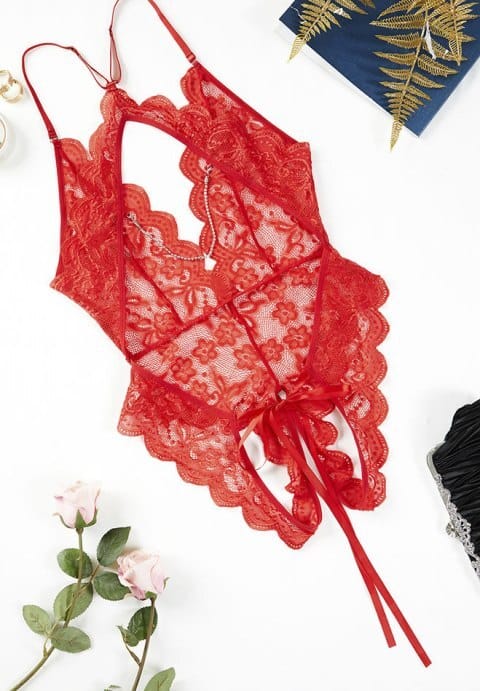 Criss-Cross Lace Teddy
