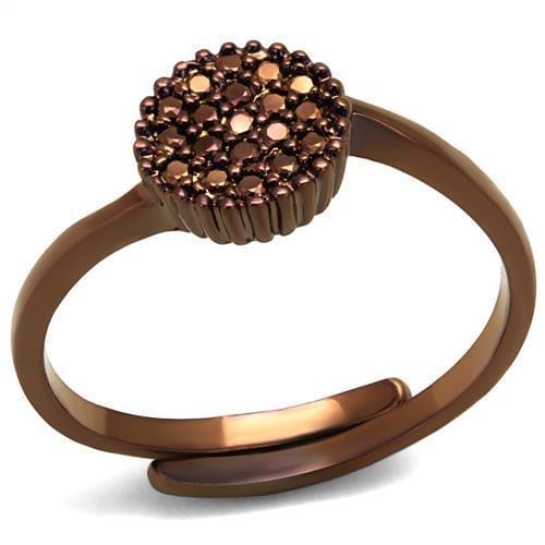 3W1177 - IP Coffee light Brass Ring with AAA Grade CZ in Light Coffee